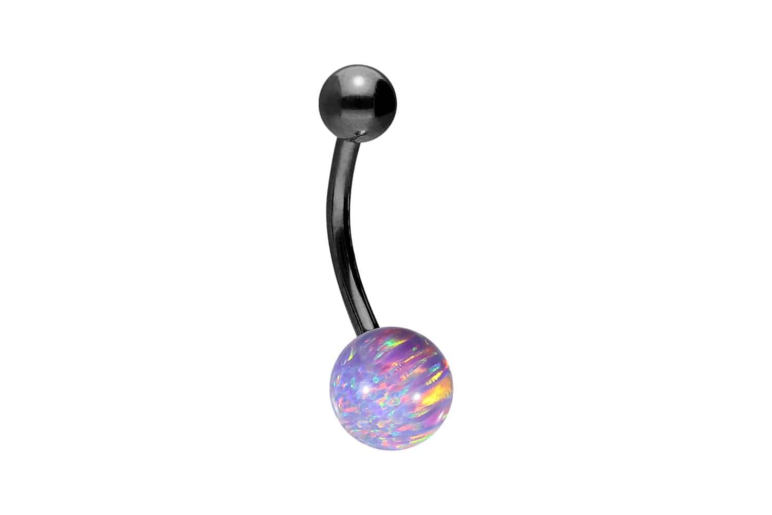 Titan Bananabell Piercing SYNTHETISCHER OPAL + TITAN-KUGEL